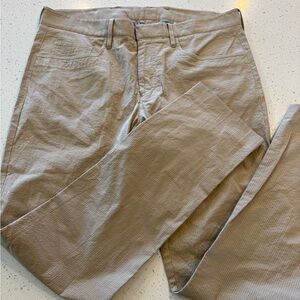 35 Robert Graham Tailored Fit Highline Pants Tan Khaki Cotton Stretch 35R Mens